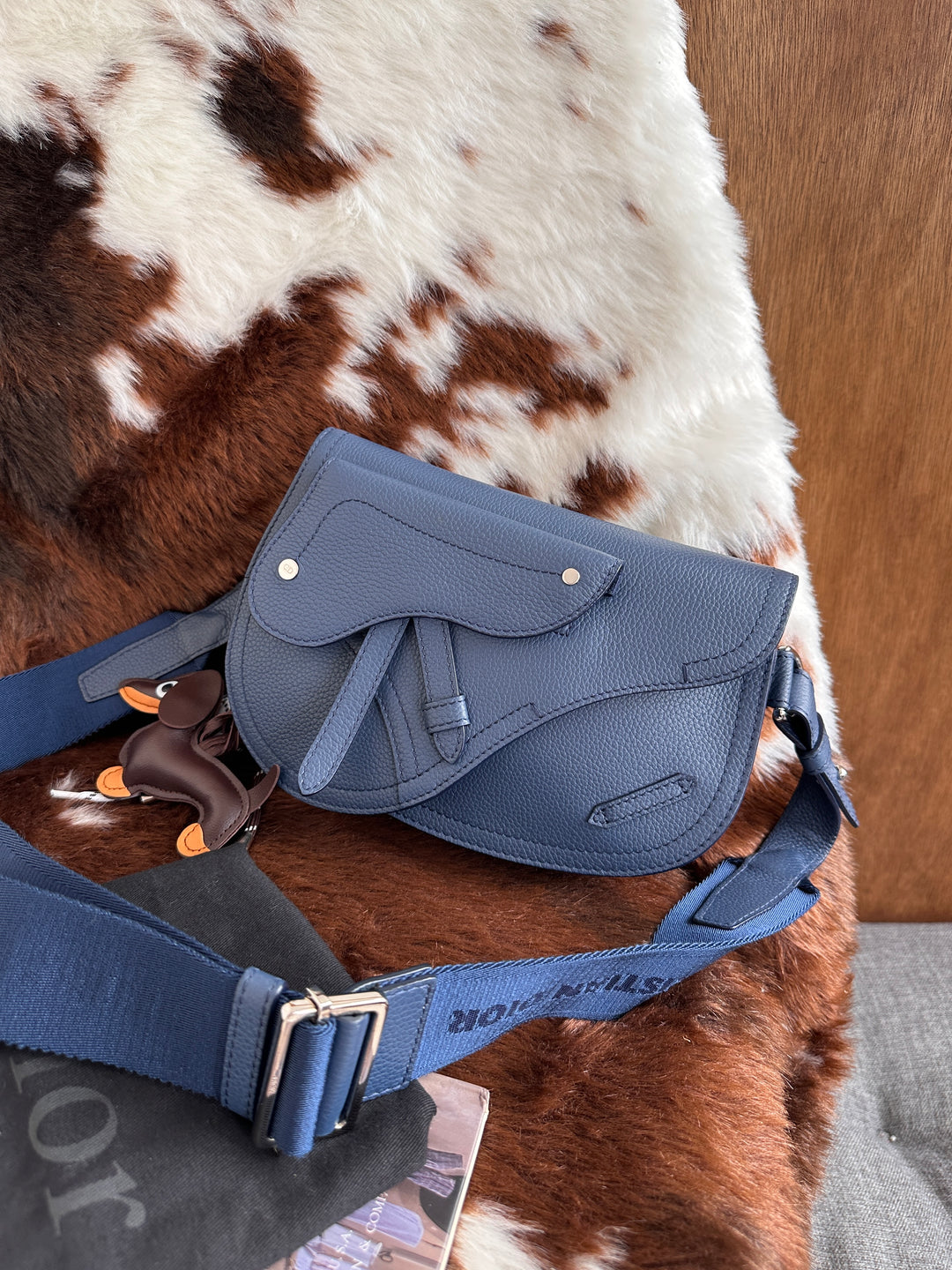Dior Saddle Leather Camera Bag 💙✨｜Iconic Saddle Silhouette・Full Set Included・Modern Minimal D