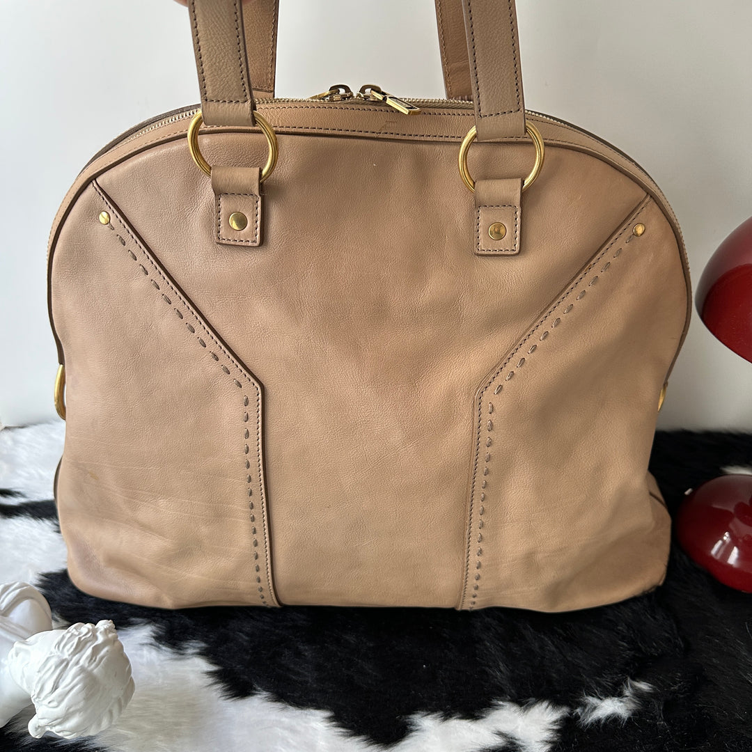 YSL Leather Hobo Bag 🤎｜Oversized Y Panel × Spacious Laptop Fit × Soft Cowhide Leather