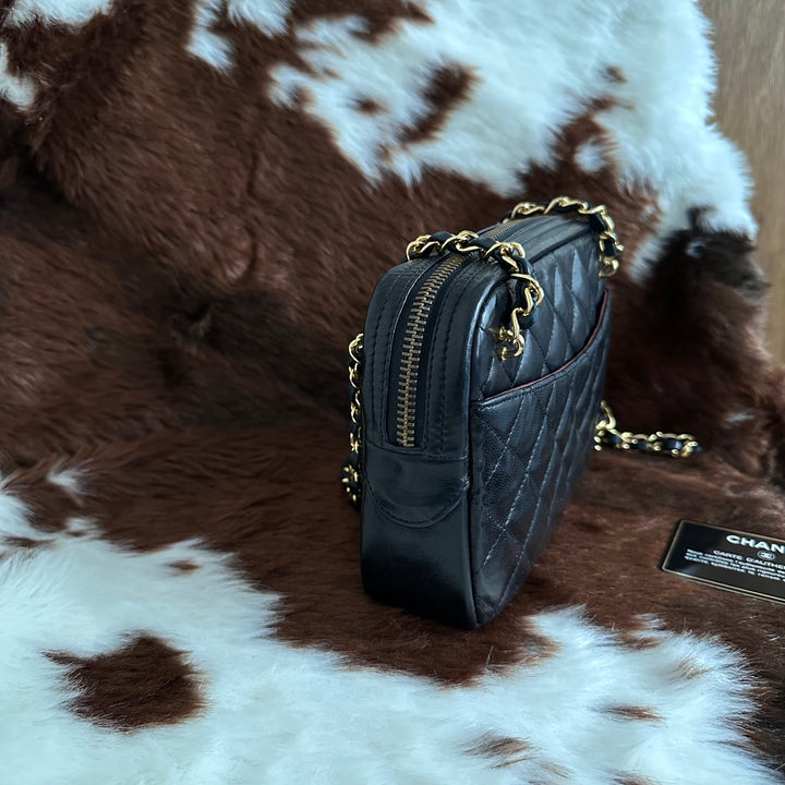 CHANEL Vintage Mini Double Chain Shell Bag 😍｜Black Quilted Leather × Dual Chain Carry × Compact Yet Spacious