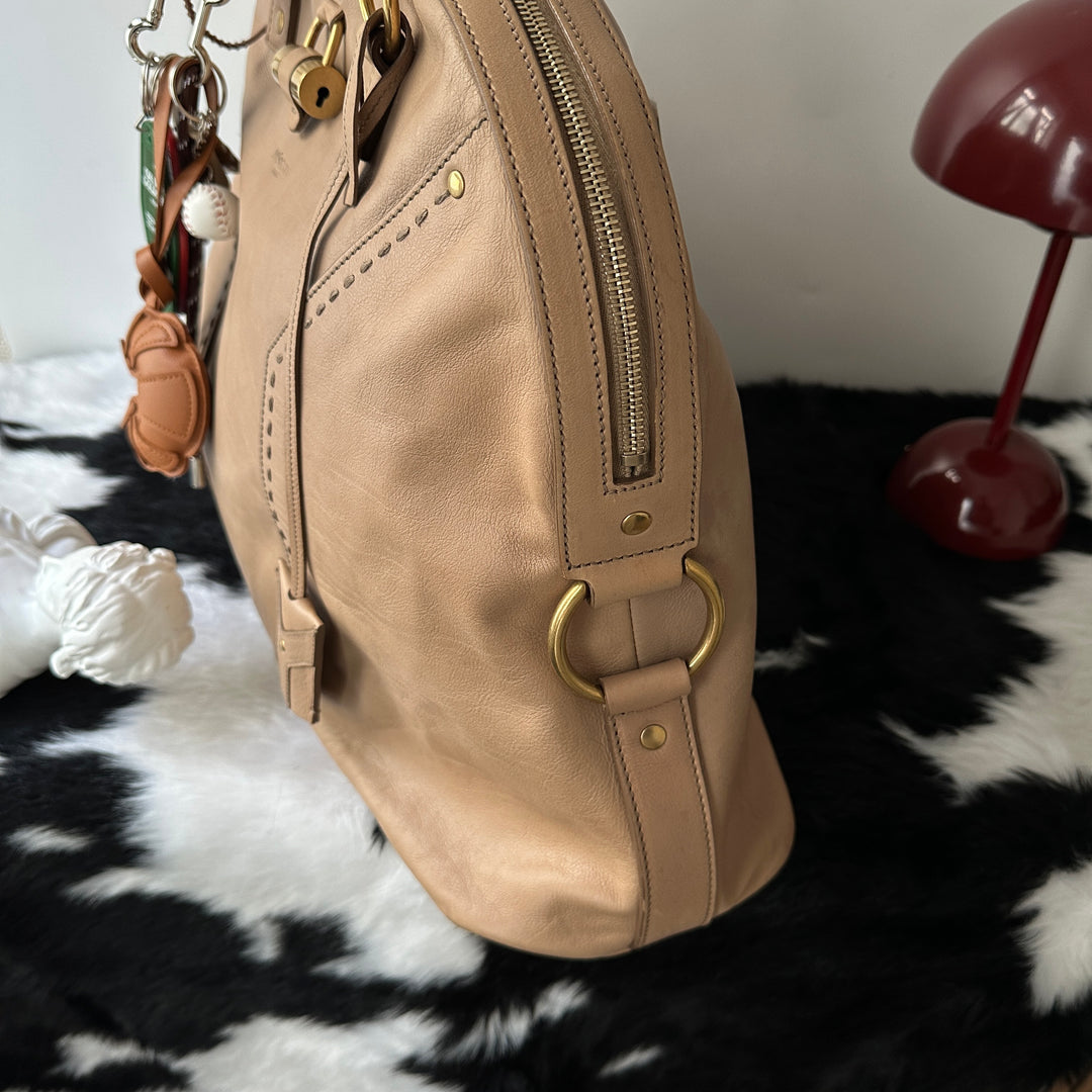 YSL Leather Hobo Bag 🤎｜Oversized Y Panel × Spacious Laptop Fit × Soft Cowhide Leather