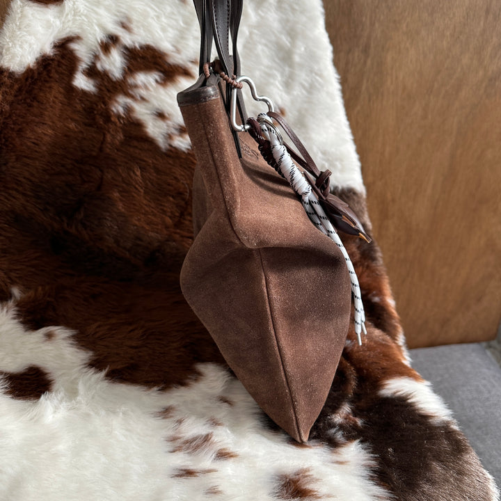 Loewe Suede Tote Bag 🍫｜Rich Chocolate Suede × Oversized Loewe Logo × Spacious Everyday