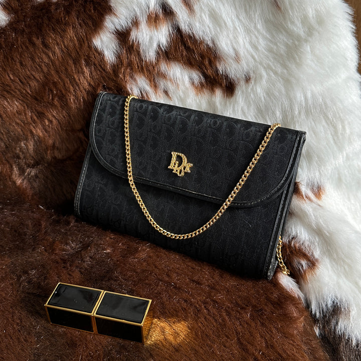 Dior Oblique Chain Shoulder Bag 🖤｜Iconic Oblique Canvas × Elegant Gold Chain × Lightweight Everyday Style