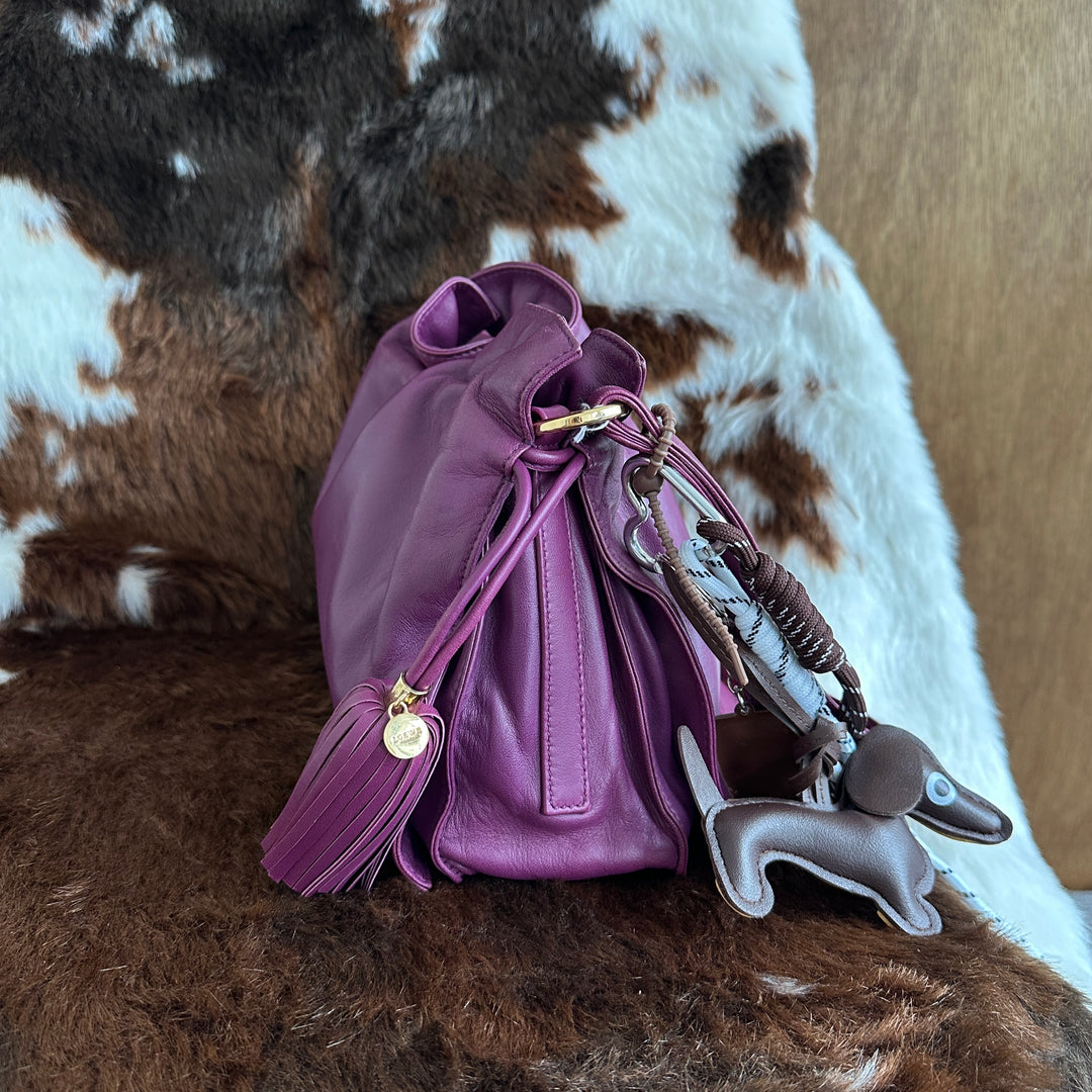 Loewe Lambskin Drawstring Bag 💜｜Soft Lambskin Leather × Elegant Vintage Style × Versatile Carry