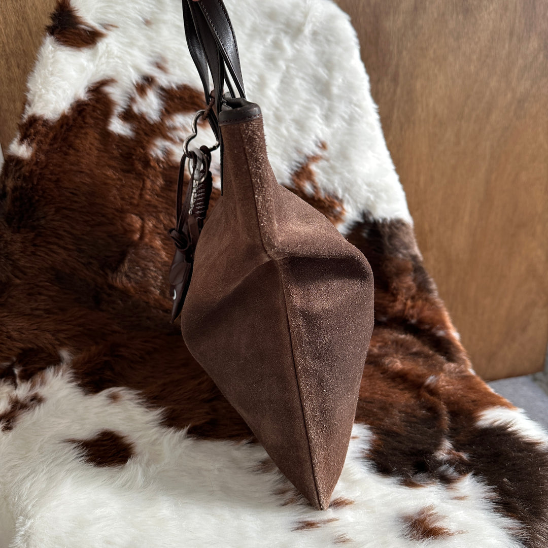 Loewe Suede Tote Bag 🍫｜Rich Chocolate Suede × Oversized Loewe Logo × Spacious Everyday