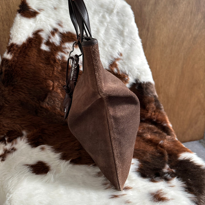 Loewe Suede Tote Bag 🍫｜Rich Chocolate Suede × Oversized Loewe Logo × Spacious Everyday