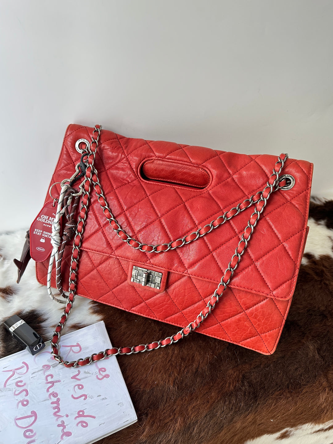 Chanel 2.55 Double Flap Jumbo Bag ❤️🖤｜Soft Calfskin × Aged Silver Hardware × Convertible Carry