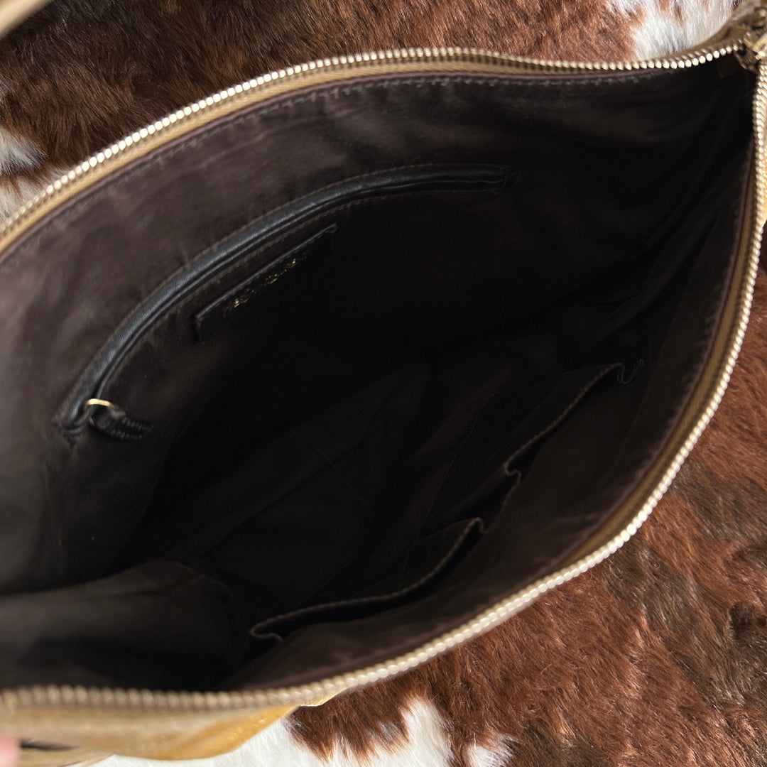 Yves Saint Laurent Camel Leather Shoulder Bag 🤎｜Soft Grained Leather × Elegant Slouchy Silhouette × Timeless Minimal Design