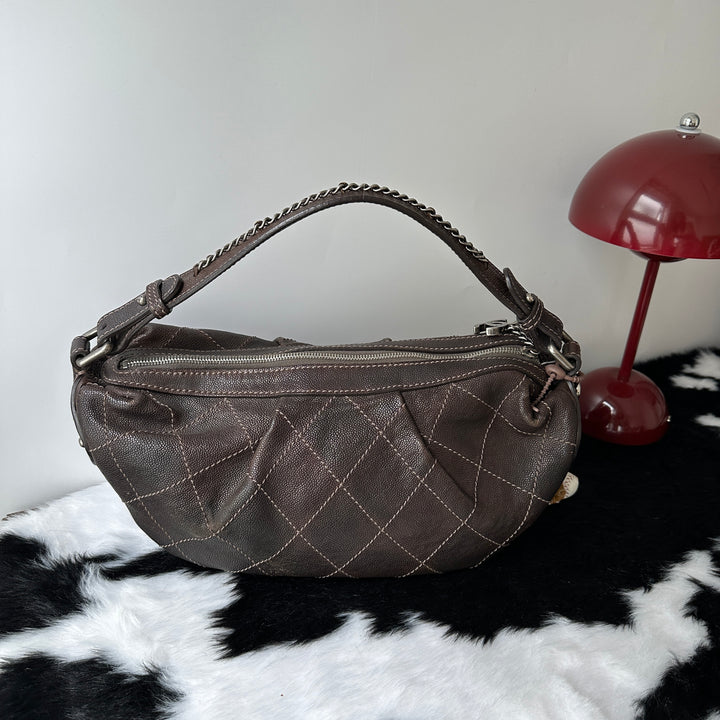 CHANEL Small Hobo Bag ⛓️‍💥｜Quilted Caviar Leather × Chain Detail Strap × Rare Vintage Style