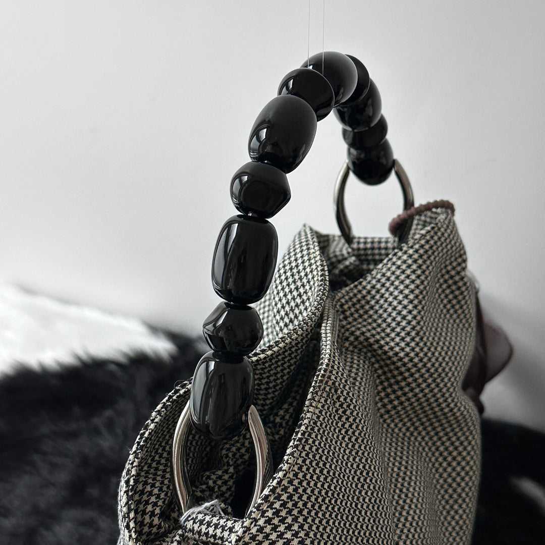 Dior Houndstooth Top Handle Bag 🤍🩶｜Chic Statement Handle × Classic Houndstooth × Convertible Crossbody Style