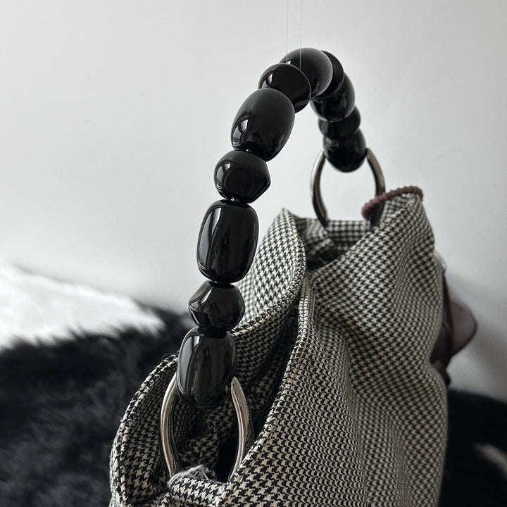 Dior Houndstooth Top Handle Bag 🤍🩶｜Chic Statement Handle × Classic Houndstooth × Convertible Crossbody Style