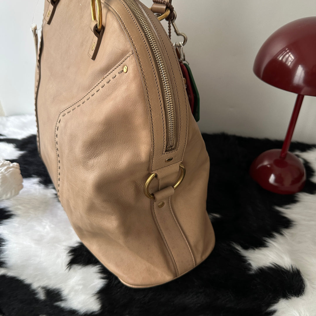 YSL Leather Hobo Bag 🤎｜Oversized Y Panel × Spacious Laptop Fit × Soft Cowhide Leather