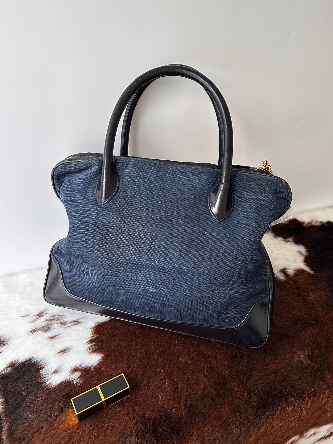 CHANEL Denim Leather Tote Bag 💙🖤｜Oversized CC Logo × Gold Ring Charm × Lightweight Daily Carry