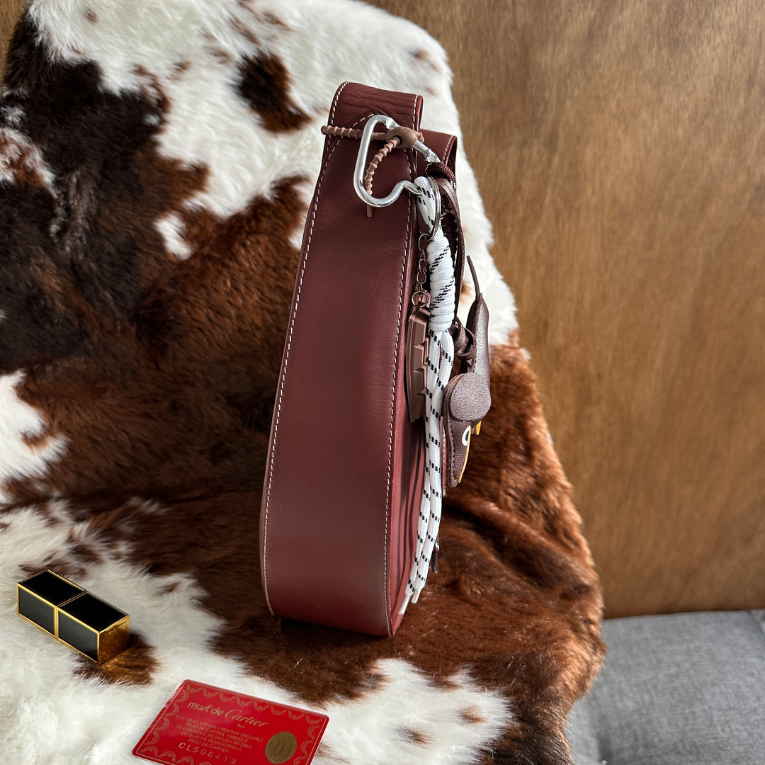 Cartier Must Line Hobo Shoulder Bag ❤️｜Iconic Must Line × Elegant Bordeaux Leather × Timeless Parisian Style