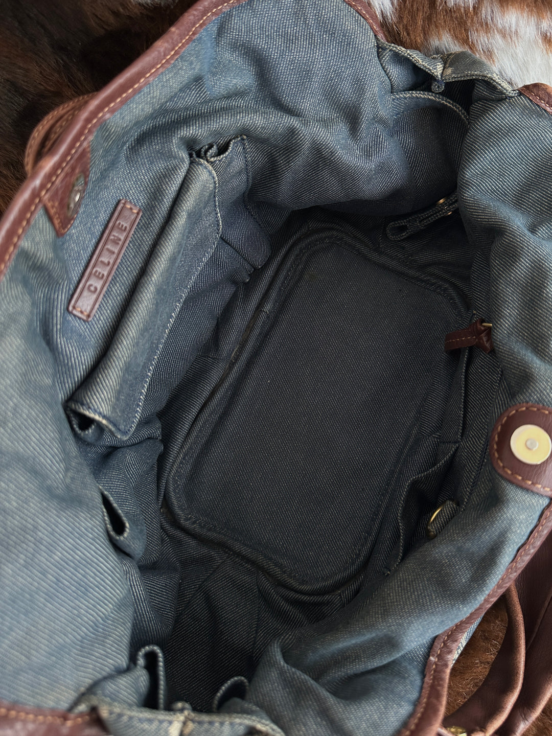 Celine Denim Triomphe Hobo Bag 🩶💙｜Denim Monogram・Cloud Shape・Vintage Appeal