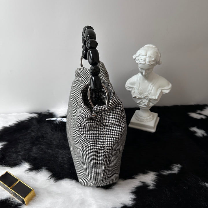Dior Houndstooth Top Handle Bag 🤍🩶｜Chic Statement Handle × Classic Houndstooth × Convertible Crossbody Style