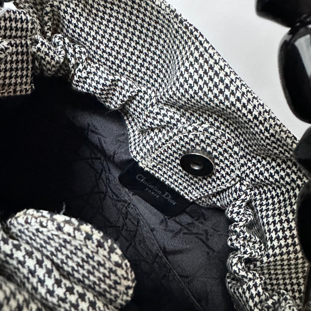 Dior Houndstooth Top Handle Bag 🤍🩶｜Chic Statement Handle × Classic Houndstooth × Convertible Crossbody Style