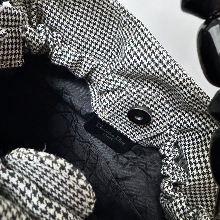 Dior Houndstooth Top Handle Bag 🤍🩶｜Chic Statement Handle × Classic Houndstooth × Convertible Crossbody Style