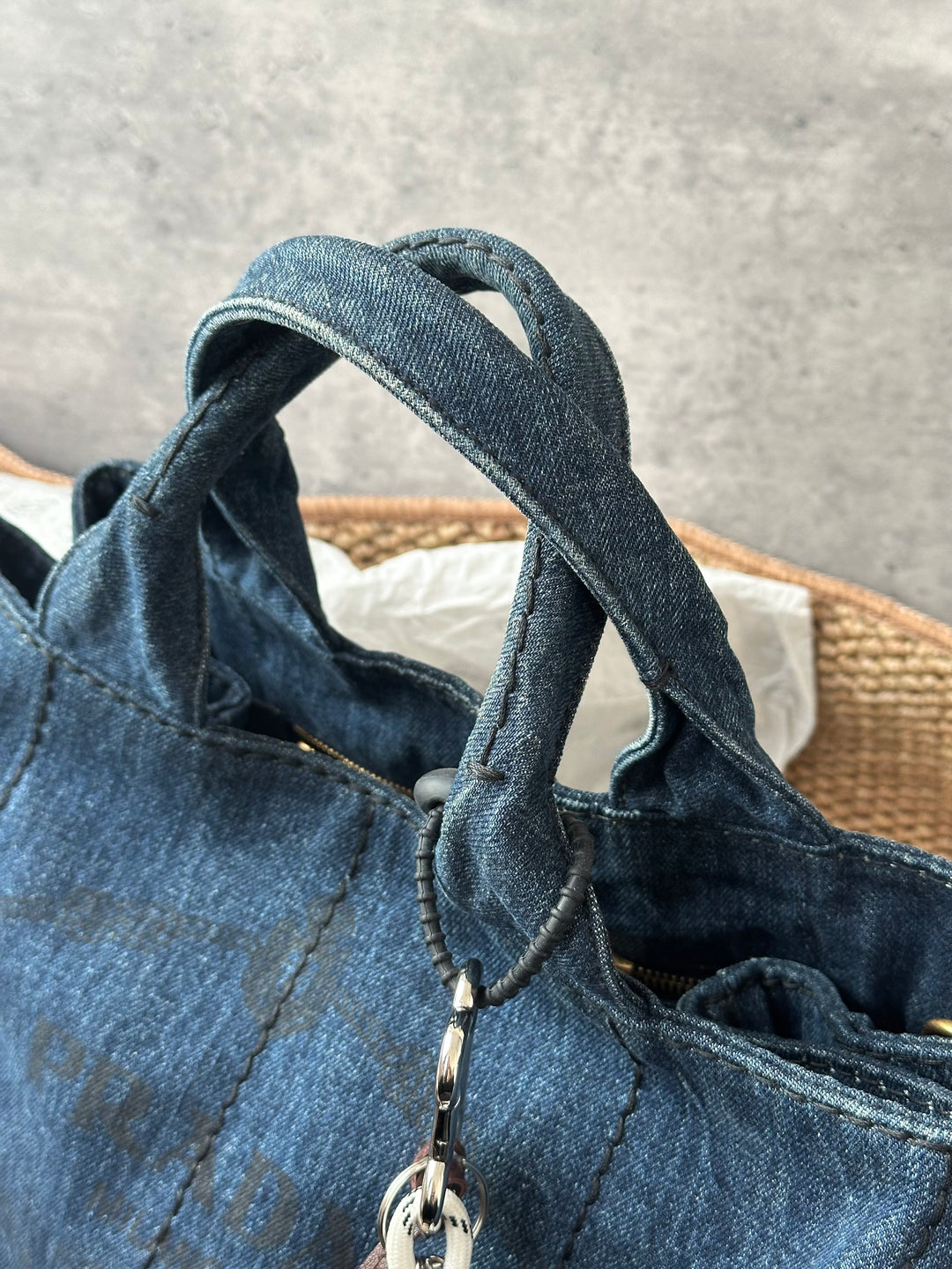 PRADA Dark Indigo Denim Tote Bag｜Casual Summer Elegance with Spacious Design 🐎🪶 Effortless & Practical