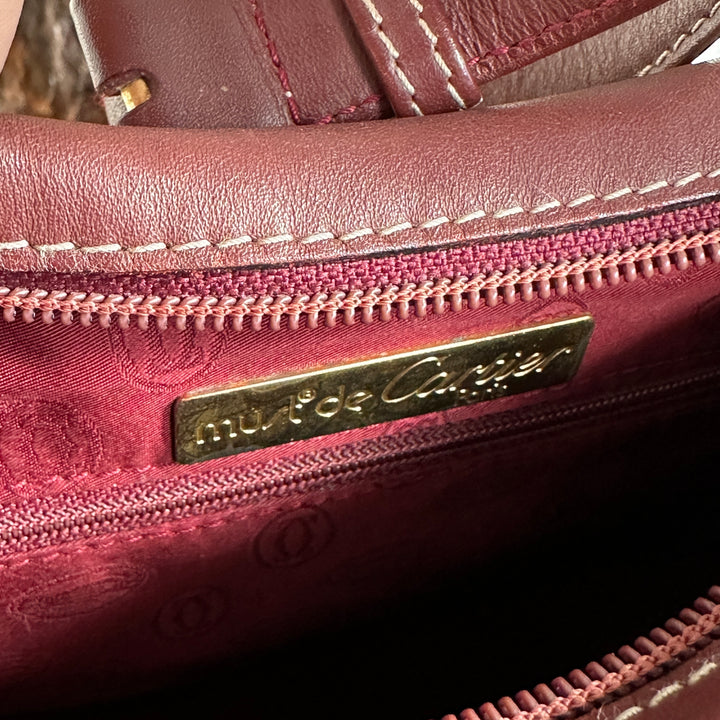 Cartier Must Line Hobo Shoulder Bag ❤️｜Iconic Must Line × Elegant Bordeaux Leather × Timeless Parisian Style