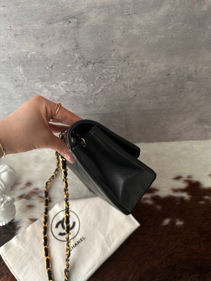 Chanel Diana Flap 22cm 🖤✨｜24K Gold-Plated Hardware × Black Lambskin × Exceptional Vintage Condition