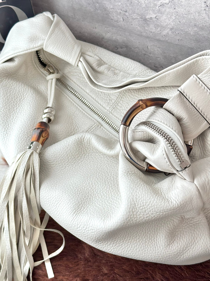 GUCCI Jackie Hobo Bag 🤍✨｜Supple Calfskin × Bamboo Details × Relaxed Silhouette