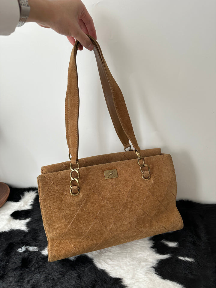 Chanel Suede Leather Shoulder Bag｜Matte CC Hardware × Soft Suede Texture × Spacious Multi-Compartment Interior 🤎✨