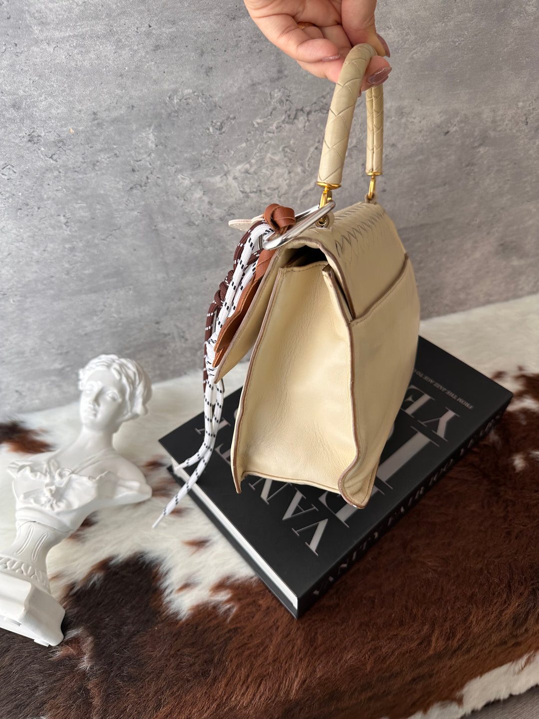 BOTTEGA VENETA Small Kelly-Style Bag 🤍✨｜Intrecciato Weave × Cream Leather × Convertible Carry