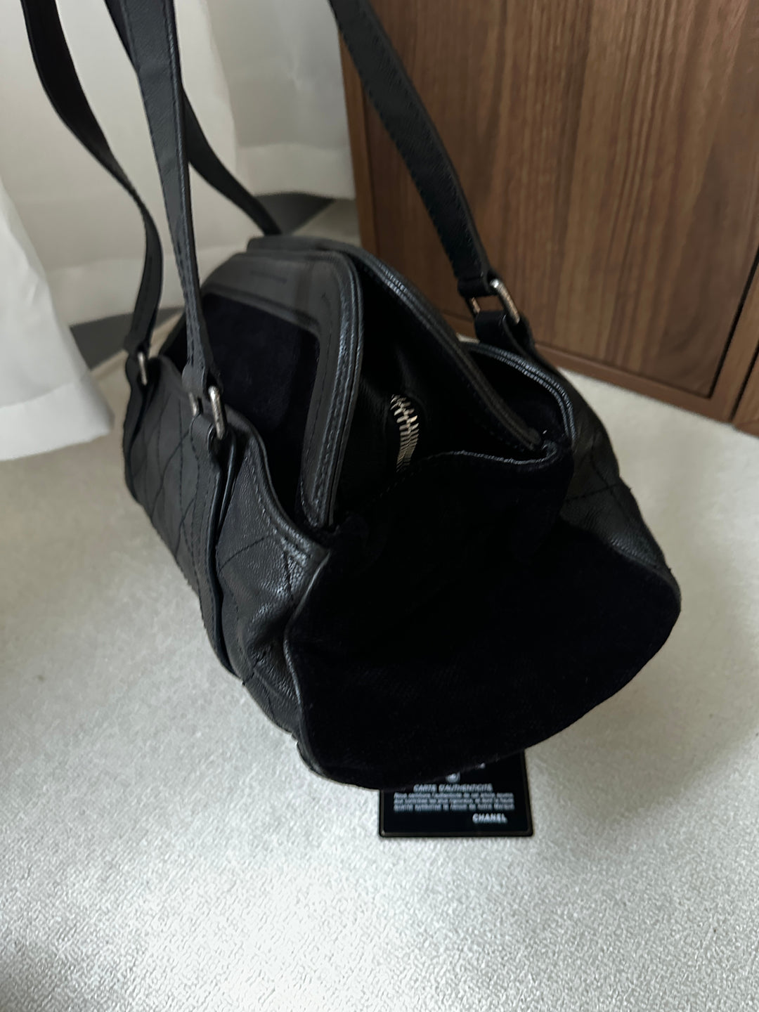 CHANEL 2.55 Frame Tote 🖤✨ Lizard Grain & Velvet Mix