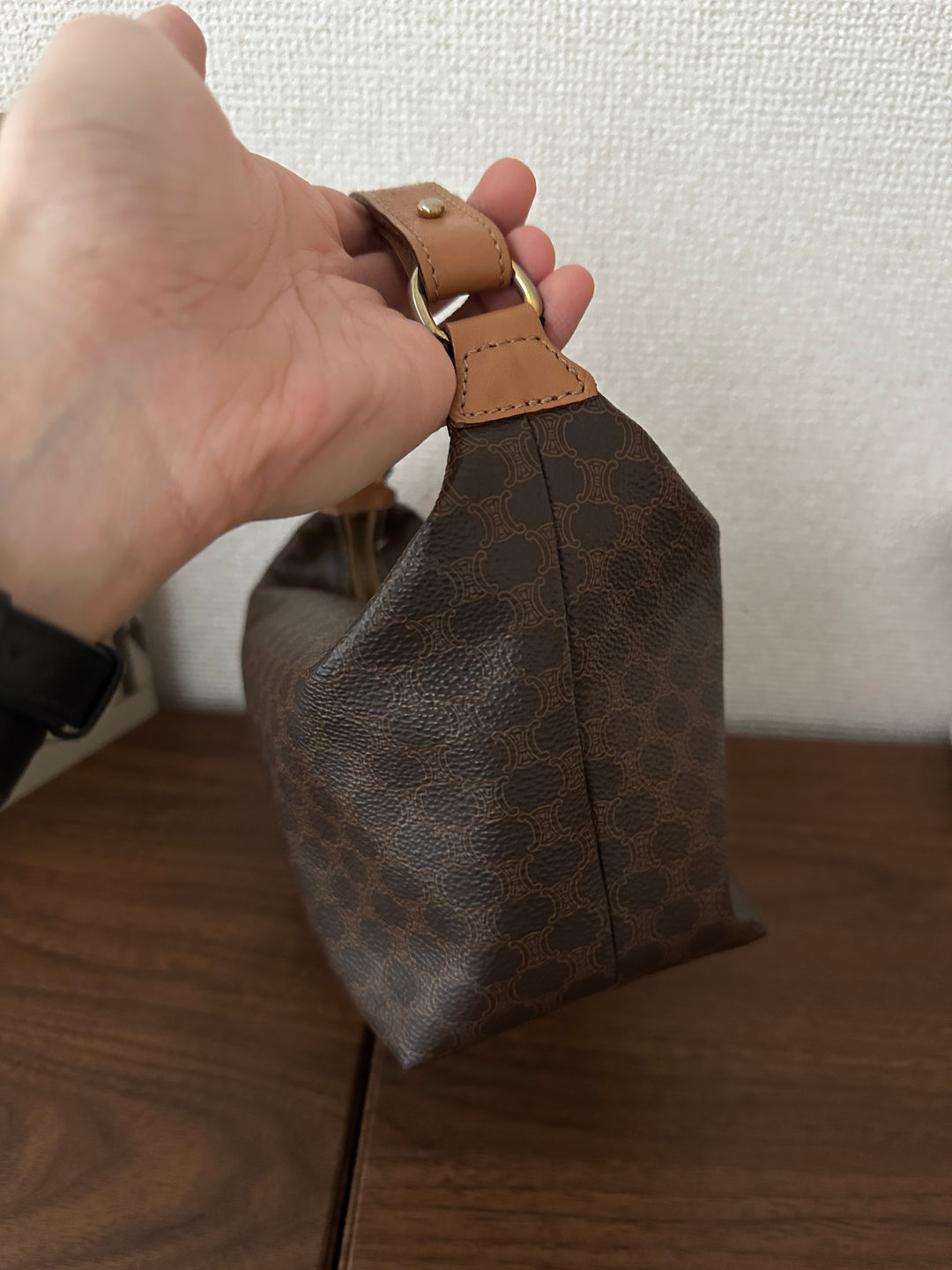 CELINE Triomphe Monogram Mini Hobo 🤎✨ Rare Vintage Find