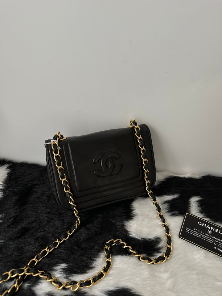 CHANEL CC Leather Chain Bag｜Black Lambskin Elegance × Vintage Gold Chain × Daily Chic Essential 🖤✨🔥