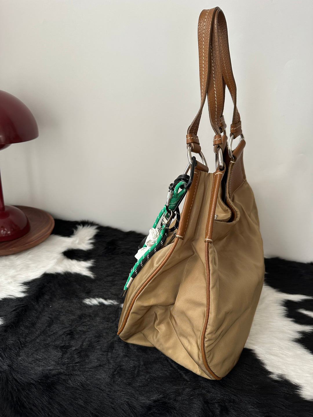 PRADA Nylon Leather-Trim Shoulder Bag 🤎｜Lightweight Nylon × Soft Leather Trim × Daily Essential ✨