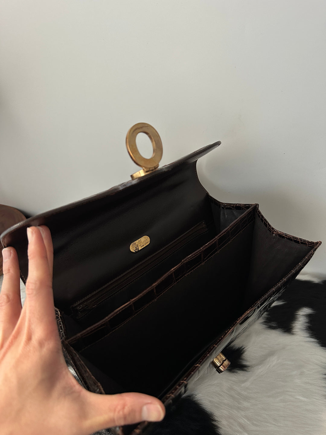 GUCCI Crocodile Leather GG Turn Lock Top Handle Bag｜Rare Exotic Skin Treasure × Elegant Deep Cocoa × Iconic GG Hardware 🤎🐊✨