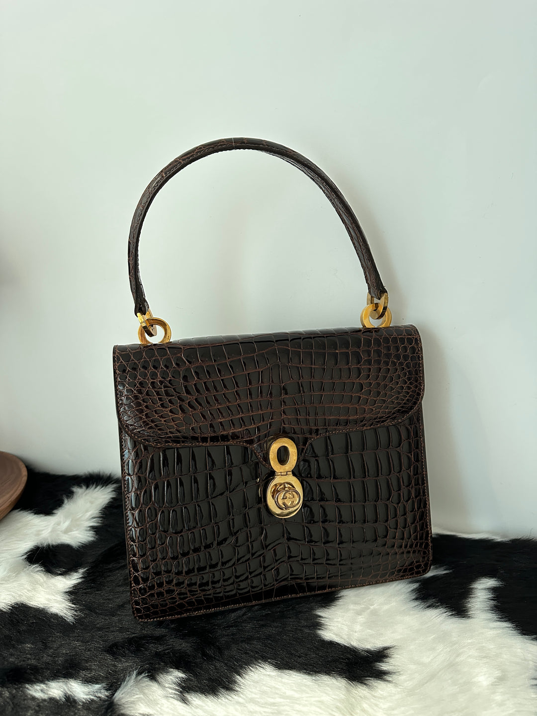 GUCCI Crocodile Leather GG Turn Lock Top Handle Bag｜Rare Exotic Skin Treasure × Elegant Deep Cocoa × Iconic GG Hardware 🤎🐊✨