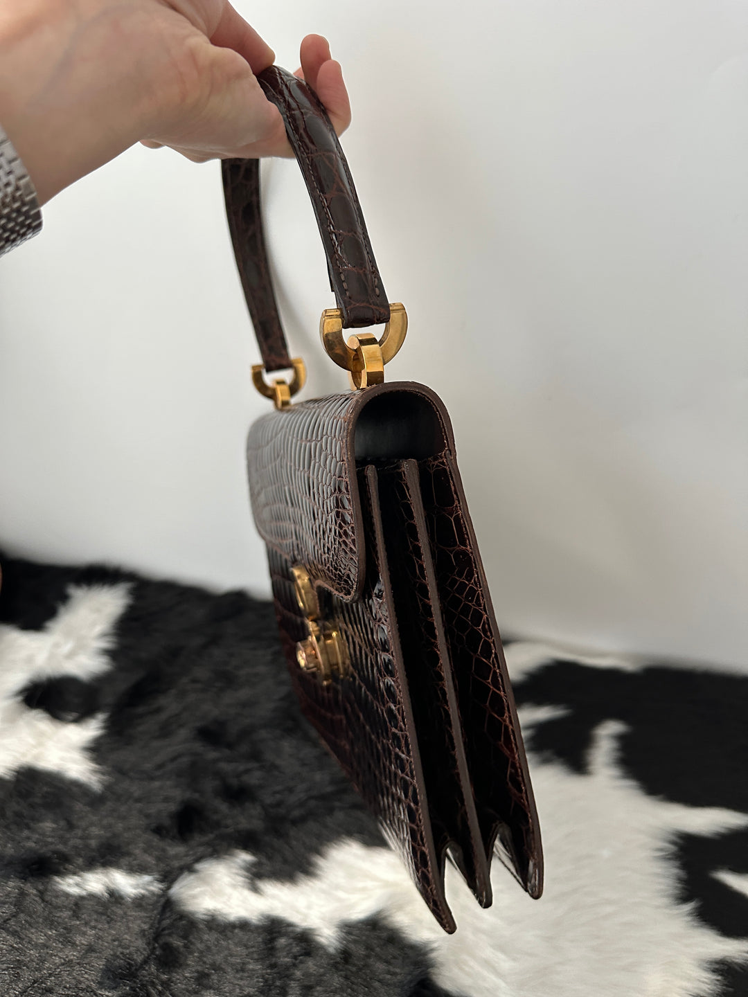 GUCCI Crocodile Leather GG Turn Lock Top Handle Bag｜Rare Exotic Skin Treasure × Elegant Deep Cocoa × Iconic GG Hardware 🤎🐊✨