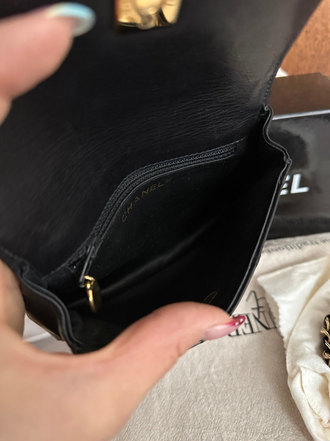 Chanel Black Caviar Leather Belt Bag with Chain – Gold Hardware