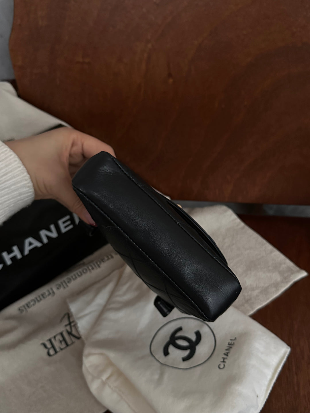 Chanel Black Caviar Leather Belt Bag with Chain – Gold Hardware