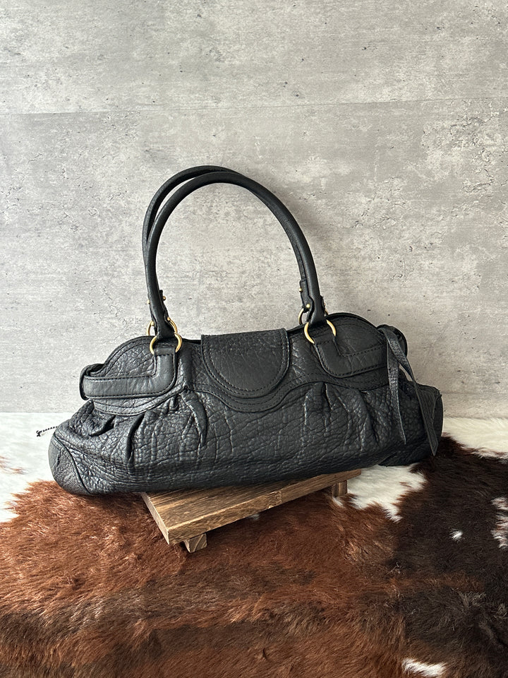Ferragamo Calfskin Gancini Hobo City Bag 🖤｜Soft Calfskin × Gold Gancini Buckle × City-Bag Shape✨