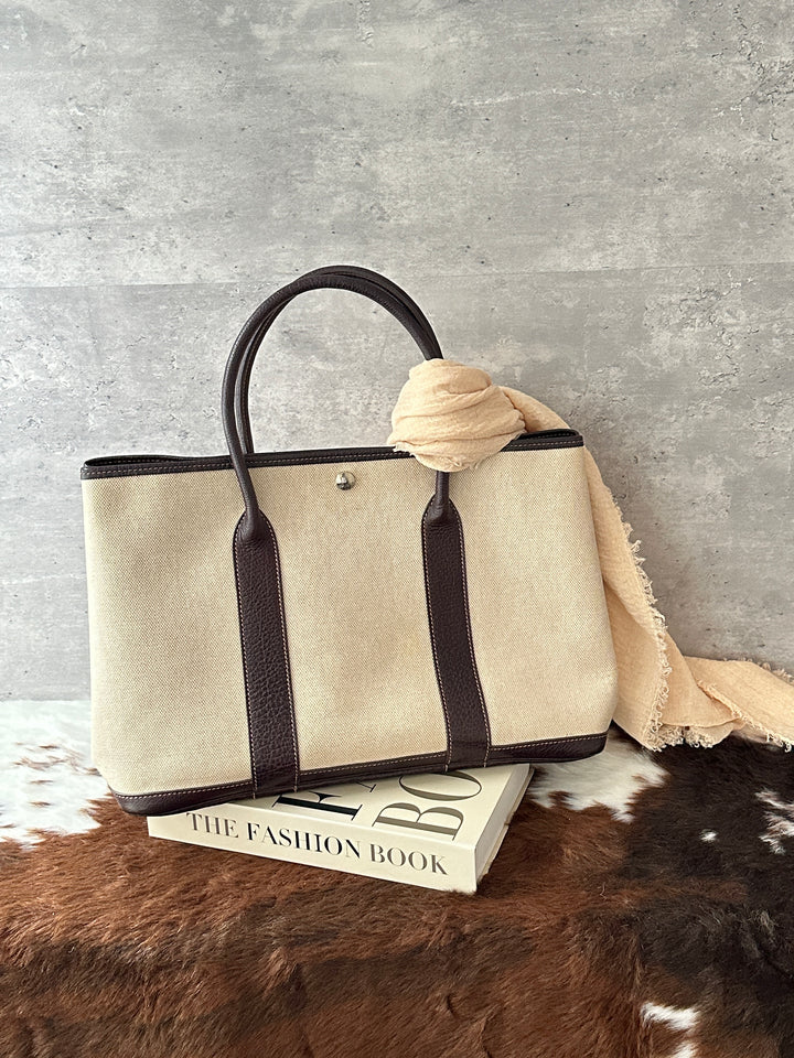 HERMÈS Garden Party 36 Canvas Leather Tote Bag 🤎｜Canvas &amp; Leather Mix × Laptop-Friendly × Special Price