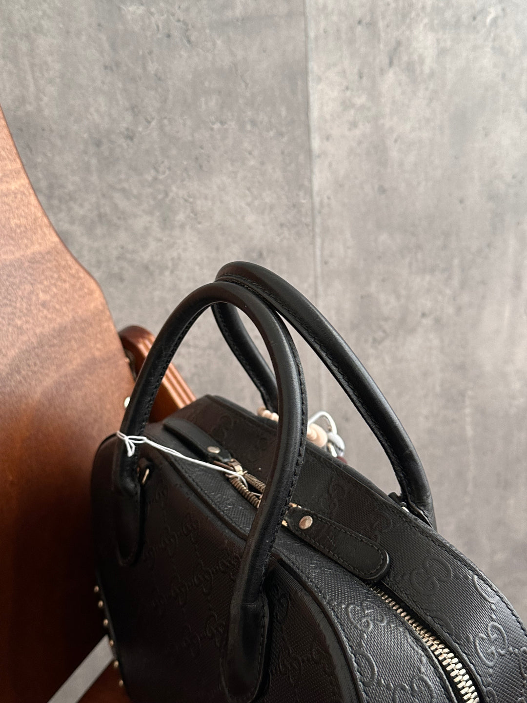 Gucci GG Embossed Leather Small Boston Bag – Black (with Original Strap)