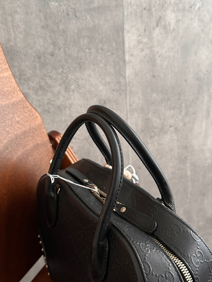 Gucci GG Embossed Leather Small Boston Bag – Black (with Original Strap)
