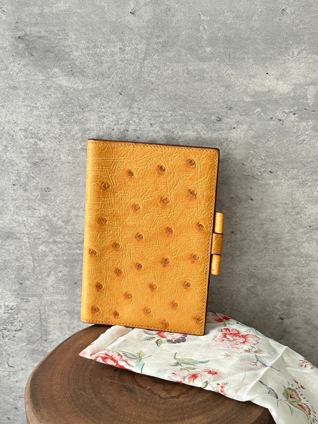 HERMÈS Ostrich Notebook Case 💛｜Rare Ostrich Leather × Passport Case Styling × Collector’s Piece✨