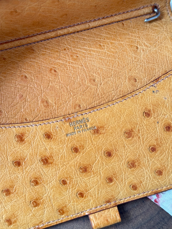 HERMÈS Ostrich Notebook Case 💛｜Rare Ostrich Leather × Passport Case Styling × Collector’s Piece✨