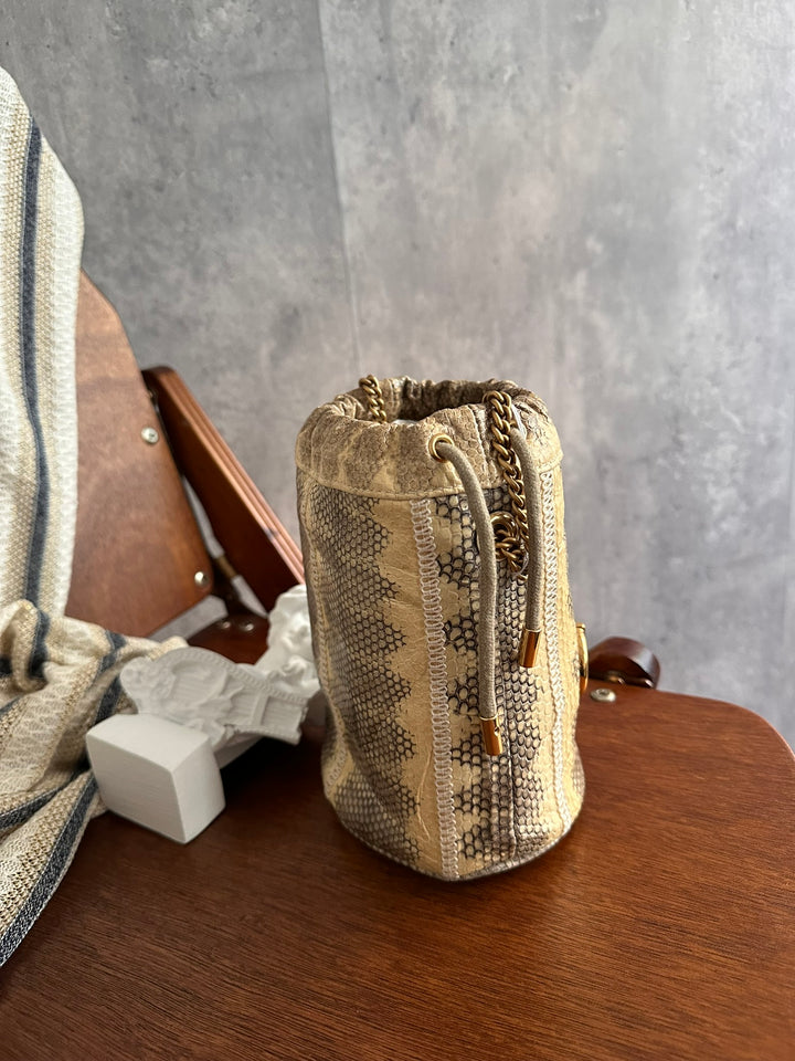 Gucci Zumi Python Mini Bucket Bag 🤎🐍｜Himalayan Python × Mixed-Metal Horsebit × Built-In Card Slots✨