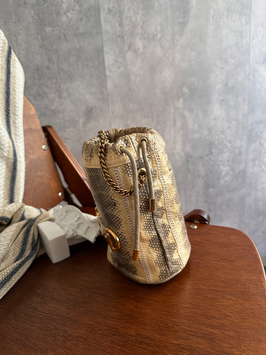 Gucci Zumi Himalayan Python Mini Bucket Bag