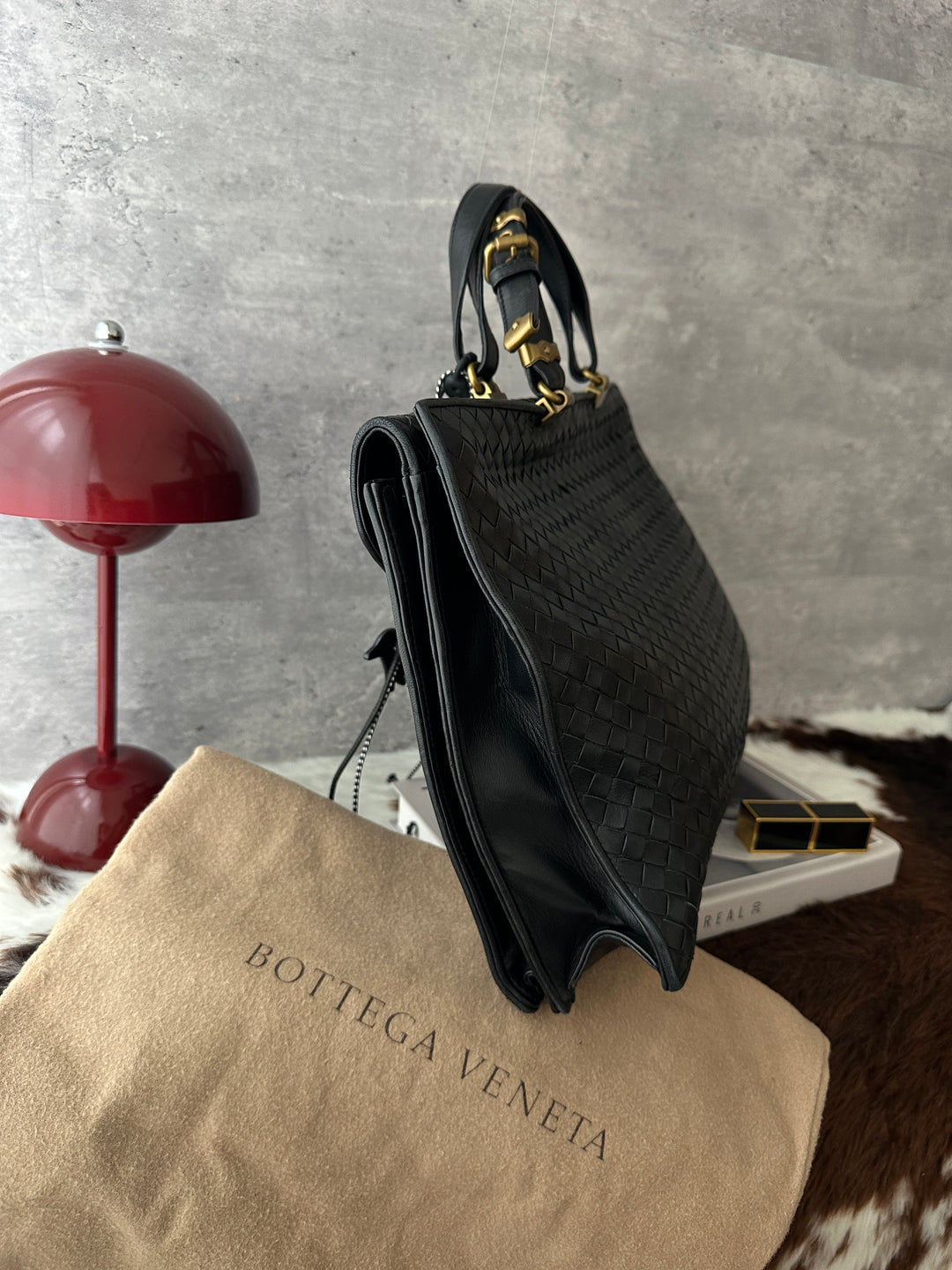 Bottega Veneta Intrecciato Briefcase 🖤｜Vintage Gold Hardware・Unisex Work Bag・Fits Laptop