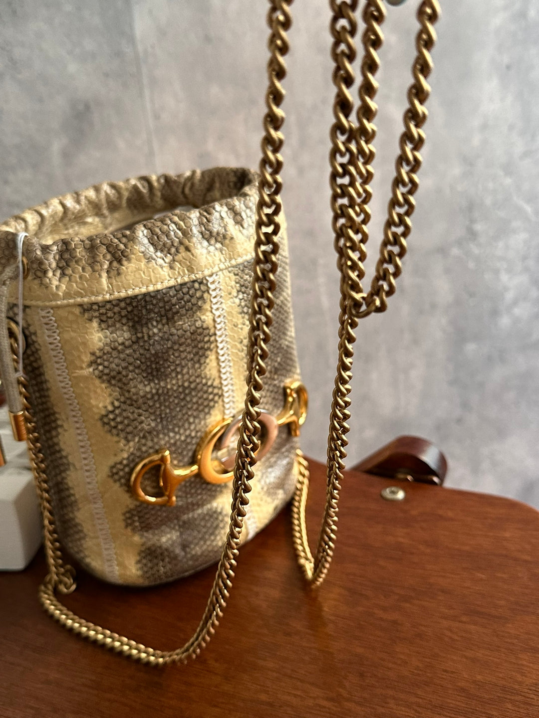 Gucci Zumi Python Mini Bucket Bag 🤎🐍｜Himalayan Python × Mixed-Metal Horsebit × Built-In Card Slots✨