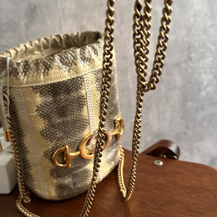 Gucci Zumi Himalayan Python Mini Bucket Bag
