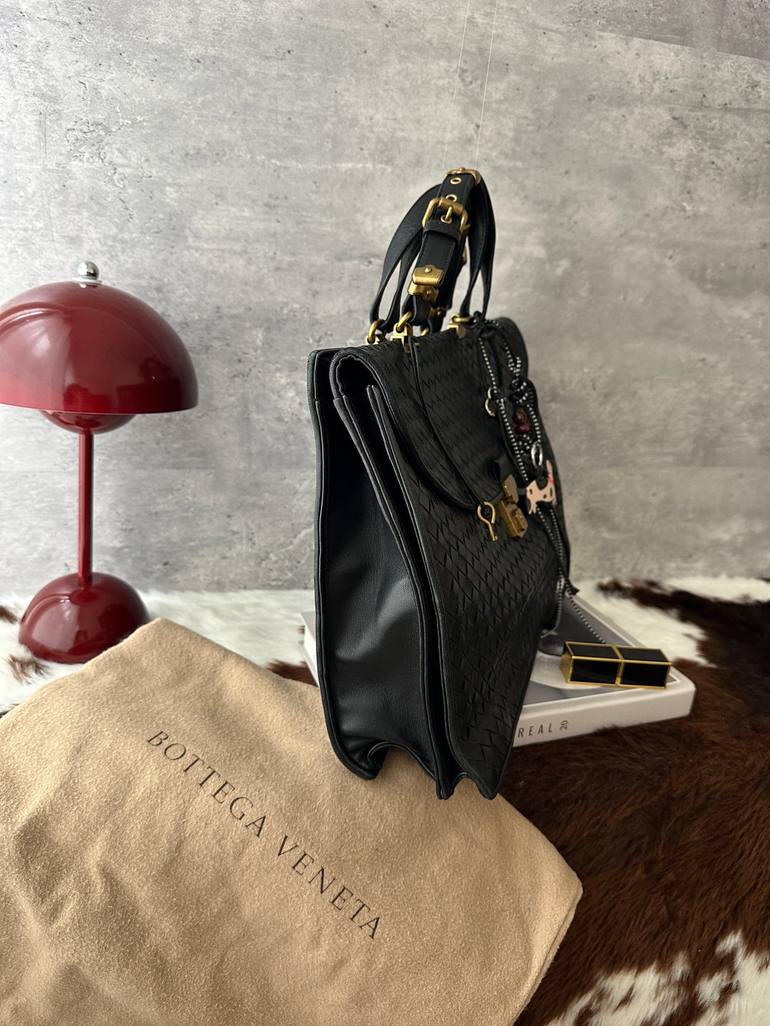 Bottega Veneta Intrecciato Briefcase 🖤｜Vintage Gold Hardware・Unisex Work Bag・Fits Laptop