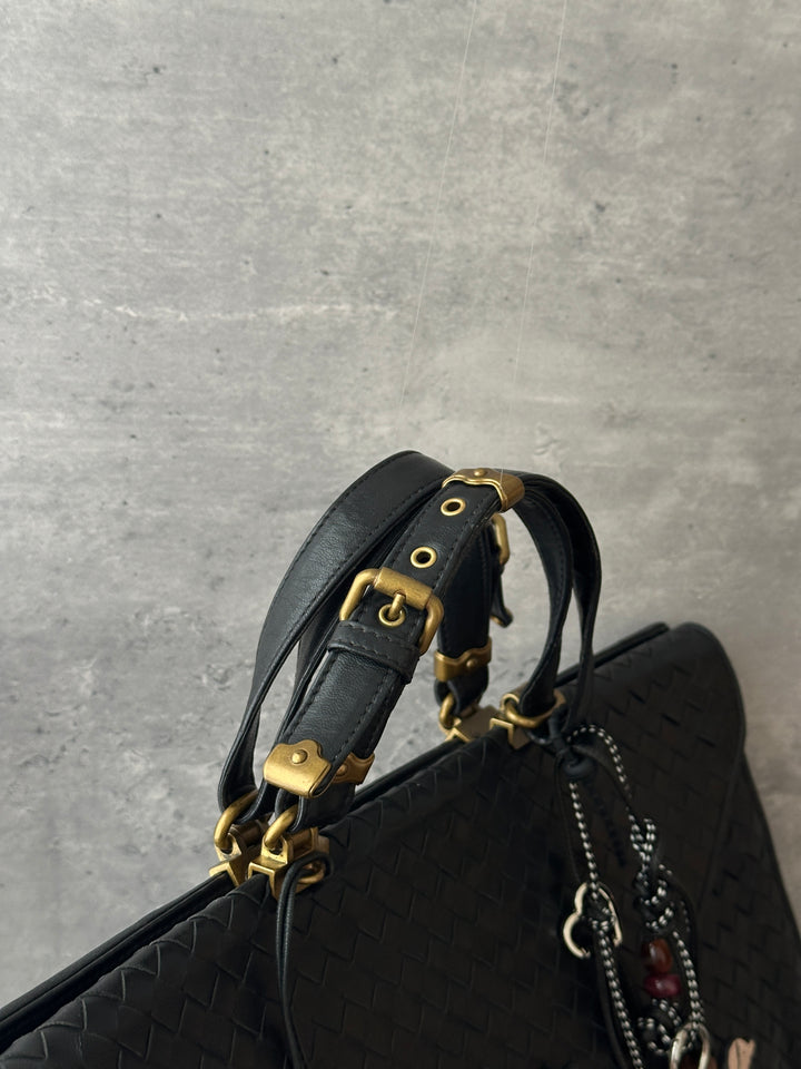 Bottega Veneta Intrecciato Briefcase 🖤｜Vintage Gold Hardware・Unisex Work Bag・Fits Laptop