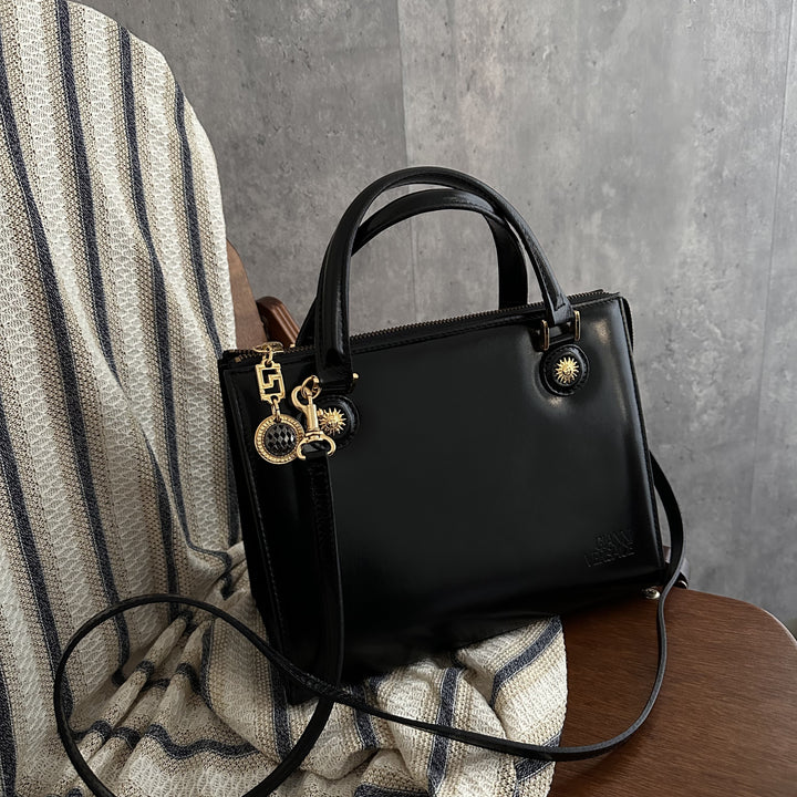 Versace Medusa Box Top Handle Bag – Black (with Strap)